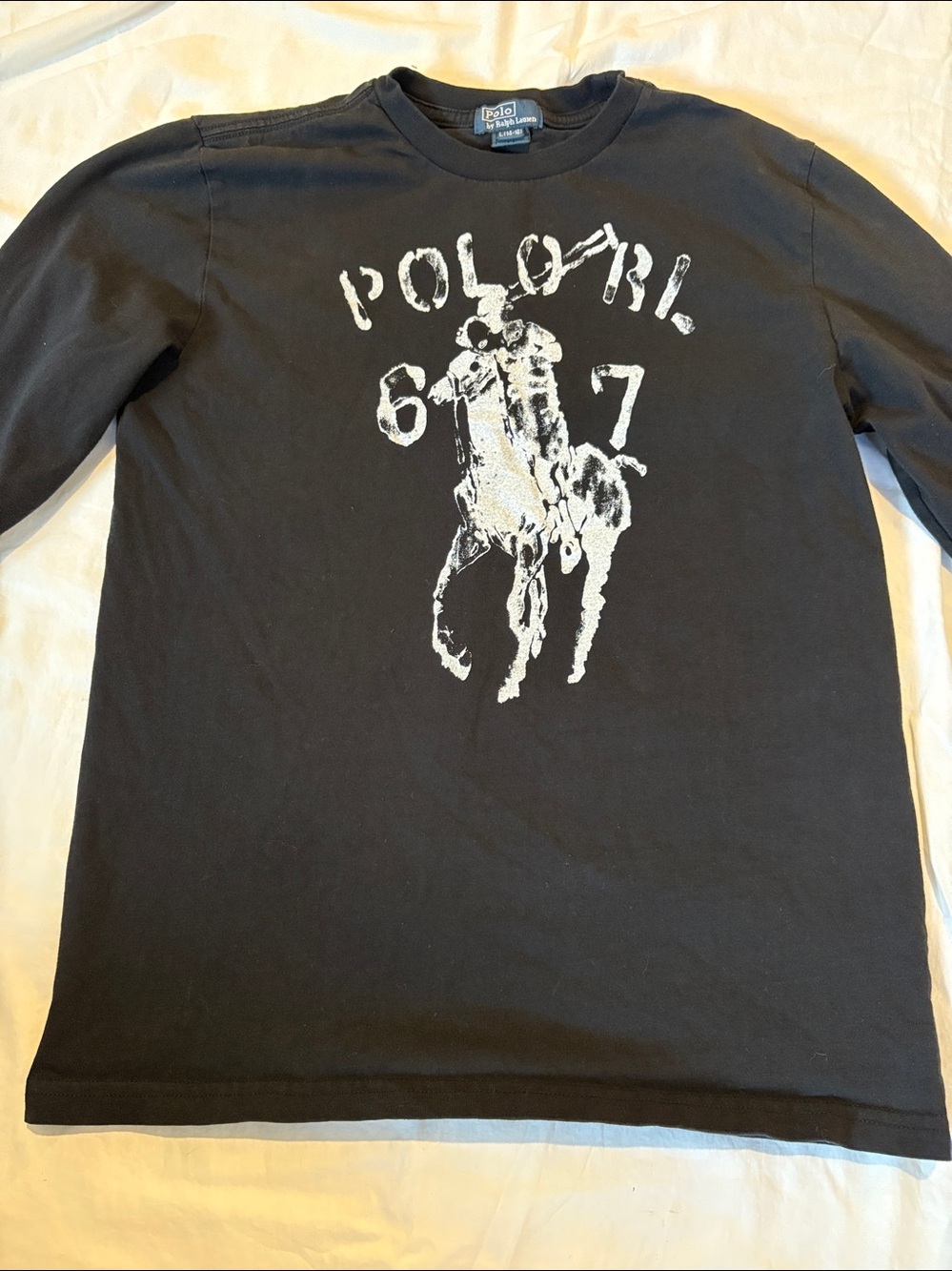 Polo Ralph Lauren boys graphic logo long sleeve t shirt Large 14-16 womens XS/S